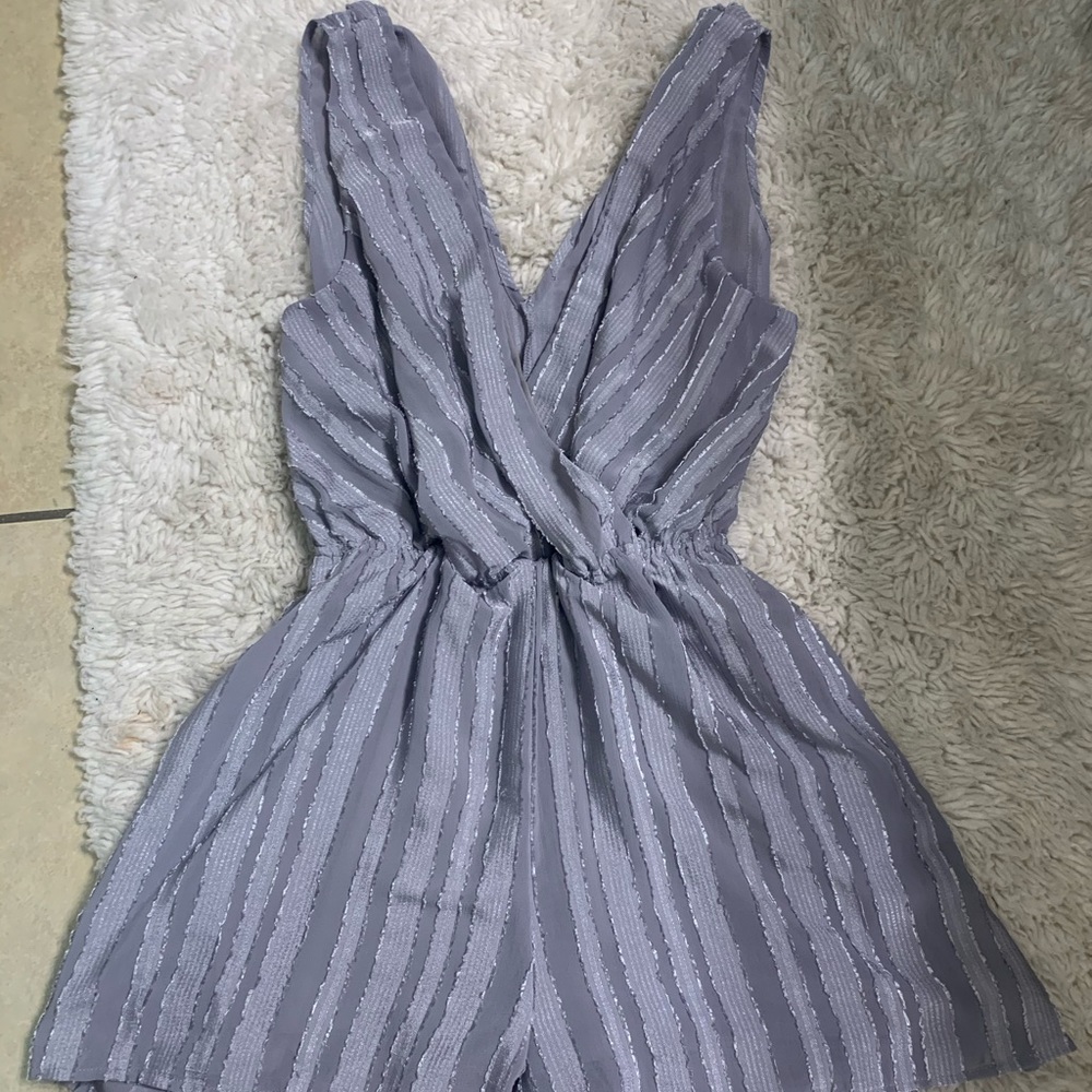 Striped Elastic Waist Romper